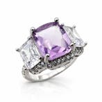 Zonder minimumprijs - Ring Zilver - Amethist, Nieuw