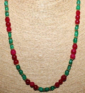 Echt prachtige handgemaakte ketting en armband met smaragd-