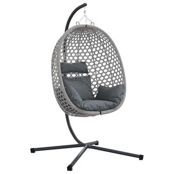 vidaXL Hangende ei-stoel poly rattan 104 x 100 x 191 cm, Verzenden, Nieuw