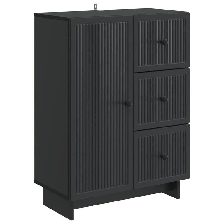vidaXL Dressoir met lade Zwart 66 x 34,5 x 90 cm Bewerkt, Huis en Inrichting, Kasten | Dressoirs, Nieuw, Verzenden