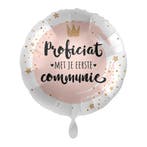 Communie Helium Ballon Goud Roze Meisje Leeg 43cm, Verzenden, Nieuw