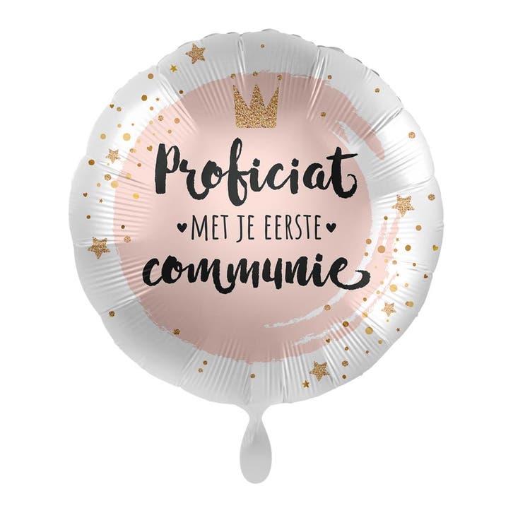Communie Helium Ballon Goud Roze Meisje Leeg 43cm, Hobby & Loisirs créatifs, Articles de fête, Envoi