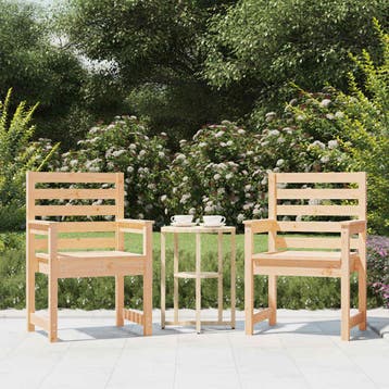 vidaXL Tuinstoelen 2 st 60x48x91 cm massief grenenhout, Tuin en Terras, Tuinstoelen, Verzenden, Nieuw