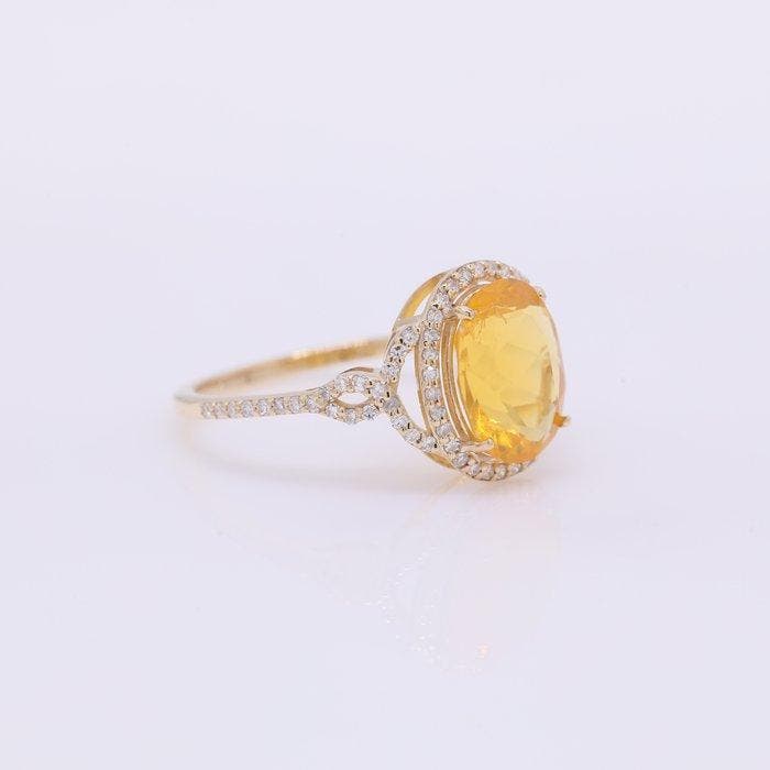 Zonder minimumprijs - Ring - 14 karaat Geel goud - 2.00ct., Handtassen en Accessoires, Ringen