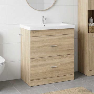 vidaXL Badkamer Onder Het Wastafel Kast Sonoma Eiken, Verzenden, Nieuw
