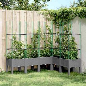 vidaXL Plantenbak met latwerk 160x120x142,5 cm polypropeen, Verzenden