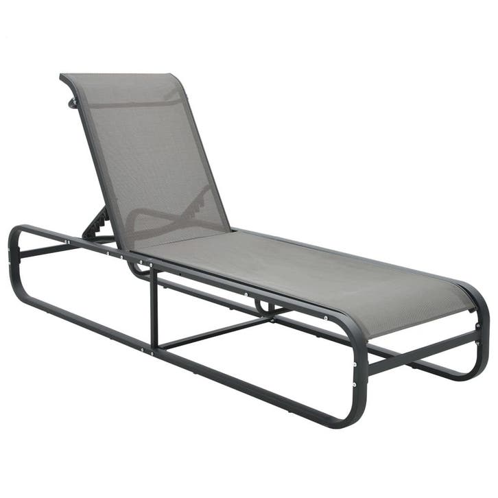 vidaXL Ligbed aluminium en textileen, Tuin en Terras, Ligbedden, Nieuw, Verzenden