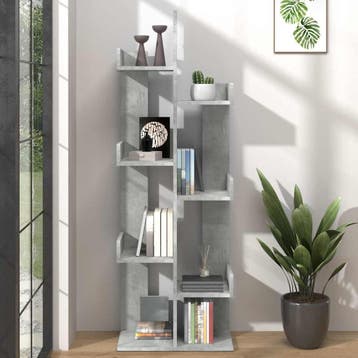 vidaXL Boekenkast 48x25,5x140 cm bewerkt hout betongrijs, Verzenden