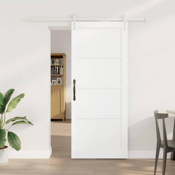 vidaXL Schuifdeur ORKDAL 83 x 202 cm Massief grenenhout Wit, Verzenden