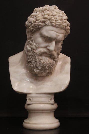 sculptuur, Testa di Ercole in marmo - 72 cm - Marmer