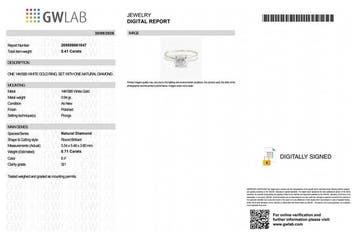 Zonder minimumprijs - Ring - 14 karaat Witgoud - 0.71ct. tw.