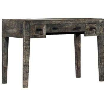 vidaXL Bureau 110x50x75 cm massief mangohout zwart, Huis en Inrichting, Verzenden, Nieuw