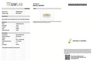 Zonder minimumprijs - Ring - 14 karaat Geel goud - 1.12ct., Nieuw