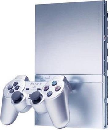 Playstation 2 Console Slim Zilver + Sony Controller, Games en Spelcomputers, Ophalen of Verzenden, Zo goed als nieuw