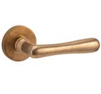 Deurklink op geveerd rozet Linea/Vivo messing antiek, Nieuw