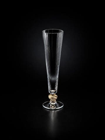 Santi Murano - Verre à champagne (5) - Nœud doré - Verre de
