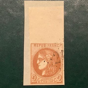 Frankrijk 1870 - 2 cent Bordeaux luxe - Yvert 40, Gestempeld