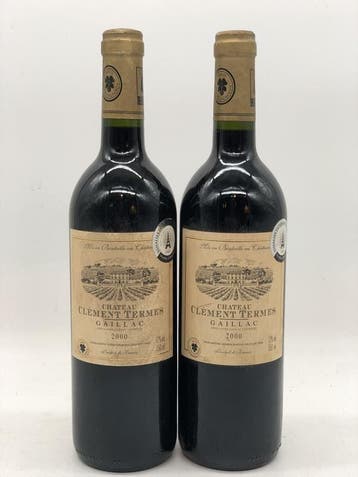 2 x 75cl Chateau Clement Termes Gaillac 2000 (rood), Ophalen of Verzenden, Rode wijn