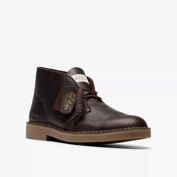 Clarks Veterboot Desert Boot Evo Donkerbruin Glad Leer Ve..., Verzenden, Nieuw
