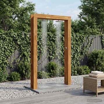 vidaXL Buitendouche 226 cm Massief acaciahout en roestvrij, Verzenden, Nieuw