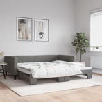 vidaXL Slaapbank met onderschuifbed 100x200 cm stof, Verzenden, Nieuw