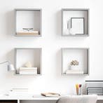 vidaXL Wandschappen kubus 4 st 30x15x30 cm betongrijs, Huis en Inrichting, Verzenden, Nieuw