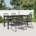 vidaXL 5-delige Tuinset PVC-rattan zwart, Verzenden, Tuinset