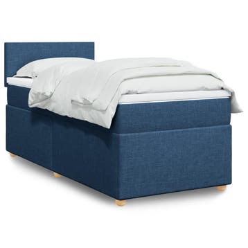 vidaXL Boxspring met matras stof blauw 80x200 cm, Verzenden, Nieuw