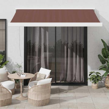 vidaXL Elektrische Zonneluifel 3,5 x 2,5 m Bruin 100%, Verzenden