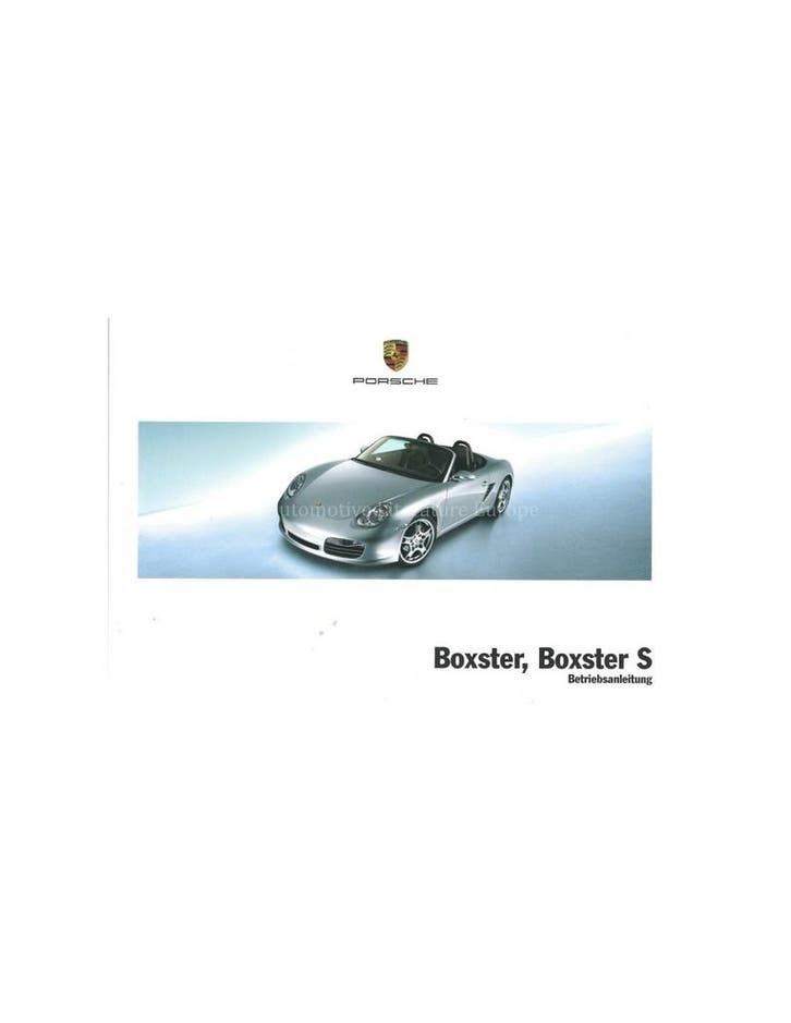 2006 PORSCHE BOXSTER & S INSTRUCTIEBOEKJE DUITS, Autos : Divers, Modes d'emploi & Notices d'utilisation, Enlèvement ou Envoi