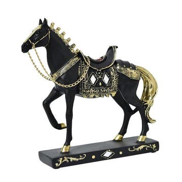 sculptuur, Elegant Equestrian Figurine with Ornate Harness -