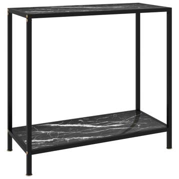 vidaXL Wandtafel 80x35x75 cm gehard glas zwart, Huis en Inrichting, Tafels | Bijzettafels, Verzenden, Nieuw