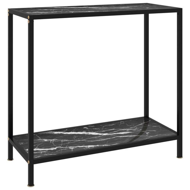 vidaXL Wandtafel 80x35x75 cm gehard glas zwart, Huis en Inrichting, Tafels | Bijzettafels, Nieuw, Verzenden