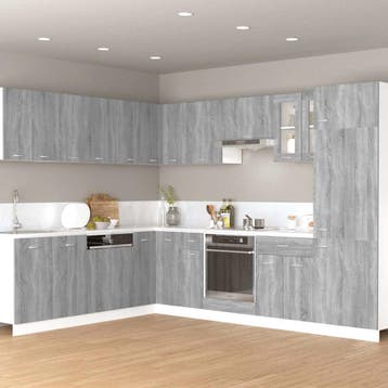 vidaXL Bovenkast Lyon 60x31x40cm bewerkt hout grijs sonoma, Huis en Inrichting, Verzenden, Nieuw