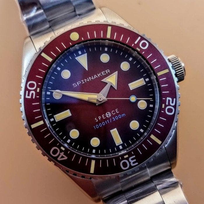 Spinnaker - Spence Crimson Red - SP-5097-55 - Homme - 2024, Handtassen en Accessoires, Horloges | Heren