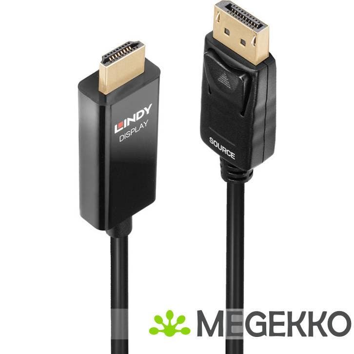 Lindy 40924 video kabel adapter 0,5 m DisplayPort HDMI Type, Computers en Software, Overige Computers en Software, Nieuw, Verzenden