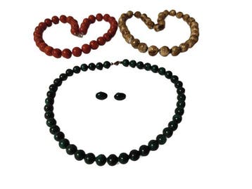 Sans prix de réserve - Parure Argent - Corail - 3 chaînes de