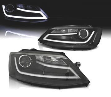 Phares Pour Volkswagen Vw Jetta 11-18 Led Daylight Fond Noir, Verzenden