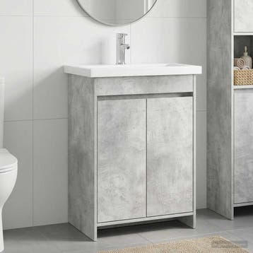 vidaXL Badkamermeubel Set Betongrijs 61 x 40 x 84,5 cm, Verzenden
