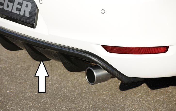 Rieger diffuser | Golf 6 GTI - 3-drs., 5-drs., Cabrio | stuk, Auto diversen, Tuning en Styling, Verzenden