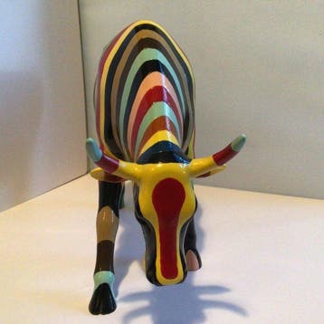 Cary Smith - Beeld, Striped, Cowparade, Large - 20 cm - Hars