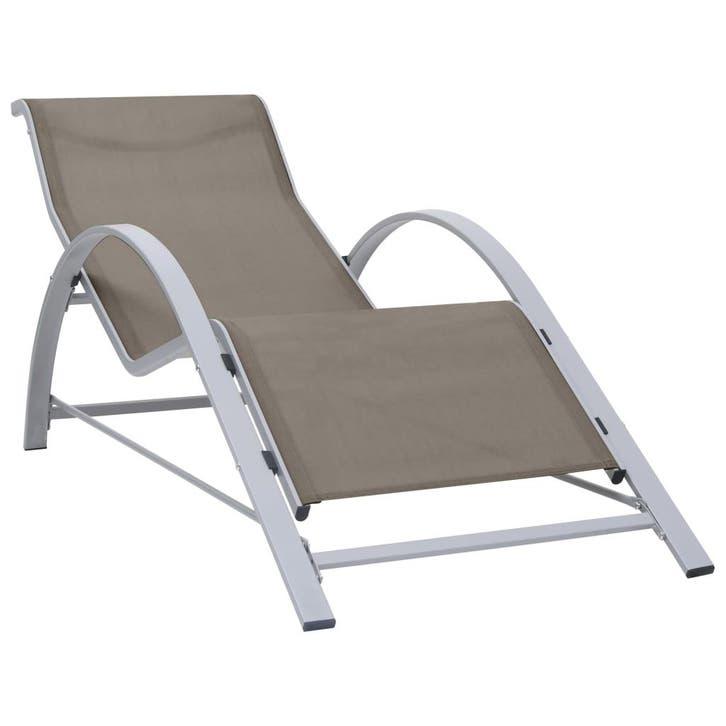 vidaXL Ligbed textileen en aluminium taupe, Tuin en Terras, Ligbedden, Nieuw, Verzenden