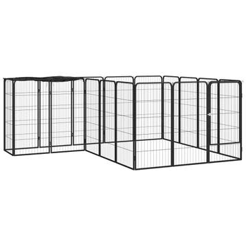 vidaXL Hondenkennel 18 panelen 50 x 100 cm gepoedercoat, Verzenden