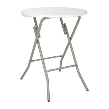 Inklapbare Tafel | Kunststof/Staal | Wit Blad | Grijs Frame, Verzenden, Nieuw in verpakking