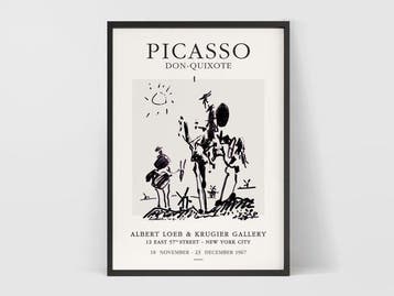 Pablo Picasso - Exhibition poster Don-Quijote - Années 2020, Antiek en Kunst