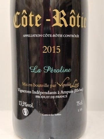 2015 Vignobles Levet, La Péroline - Côte Rotie - 1 Bouteille