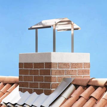 vidaXL Schoorsteenkap Zilver 40 x 40 x 37,5 cm Roestvrij, Huis en Inrichting, Verzenden, Nieuw