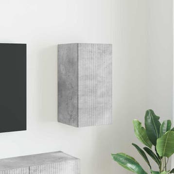 vidaXL TV Wandkast 30 x 31 x 60 cm Beton Bewerkt hout, Huis en Inrichting, Kasten |Televisiemeubels, Verzenden, Nieuw