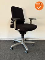 Haworth Comforto 77 - zwarte stoffering  - medium rug - zilv, Werkplek, Ophalen of Verzenden, Gebruikt, Stoel