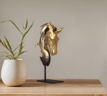 Elegant 3D Bust of a Horse Head Sculpture - Beeld, statue -